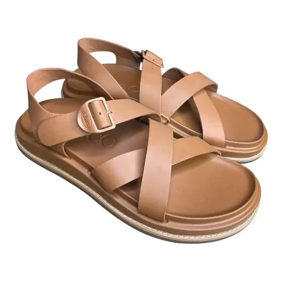 Chaco women’s Townes Leather Sandal size 8 NWOT Cashew - Picture 1 of 10
